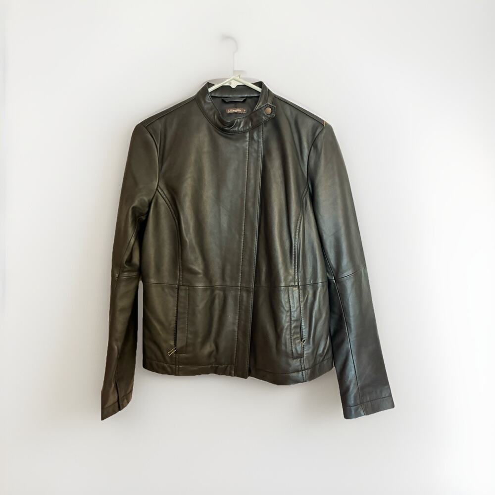 J McLaughlin Platt Black Buttery Leather Moto Jacket Biker Small Chic Streetwear